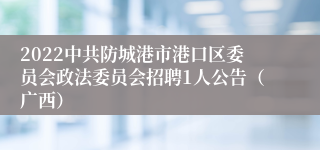 2022中共防城港市港口区委员会政法委员会招聘1人公告（广西）