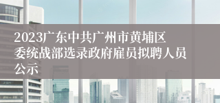 2023广东中共广州市黄埔区委统战部选录政府雇员拟聘人员公示