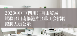 2023中国（四川）自由贸易试验区川南临港片区总工会招聘拟聘人员公示