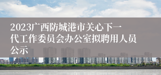 2023广西防城港市关心下一代工作委员会办公室拟聘用人员公示