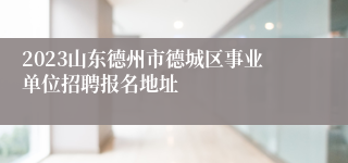 2023山东德州市德城区事业单位招聘报名地址