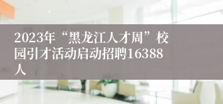 2023年“黑龙江人才周”校园引才活动启动招聘16388人