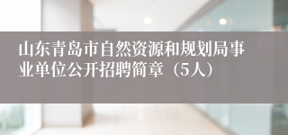 山东青岛市自然资源和规划局事业单位公开招聘简章（5人）