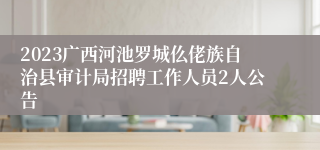 2023广西河池罗城仫佬族自治县审计局招聘工作人员2人公告