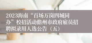 2023海南“百场万岗四城同办”校招活动儋州市政府雇员招聘拟录用人选公告（五）