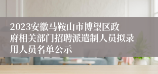 2023安徽马鞍山市博望区政府相关部门招聘派遣制人员拟录用人员名单公示