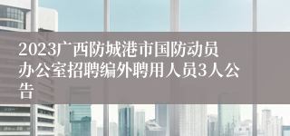 2023广西防城港市国防动员办公室招聘编外聘用人员3人公告