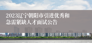 2023辽宁朝阳市引进优秀和急需紧缺人才面试公告