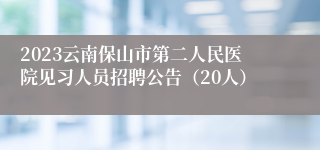 2023云南保山市第二人民医院见习人员招聘公告（20人）