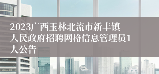 2023广西玉林北流市新丰镇人民政府招聘网格信息管理员1人公告