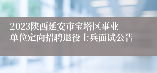 2023陕西延安市宝塔区事业单位定向招聘退役士兵面试公告