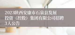 2023陕西安康市石泉县发展投资（控股）集团有限公司招聘3人公告