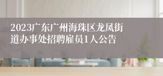 2023广东广州海珠区龙凤街道办事处招聘雇员1人公告