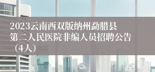 2023云南西双版纳州勐腊县第二人民医院非编人员招聘公告（4人）