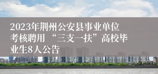 2023年荆州公安县事业单位考核聘用 “三支一扶”高校毕业生8人公告