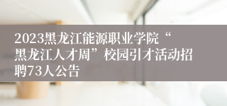 2023黑龙江能源职业学院“黑龙江人才周”校园引才活动招聘73人公告