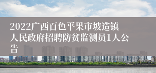 2022广西百色平果市坡造镇人民政府招聘防贫监测员1人公告