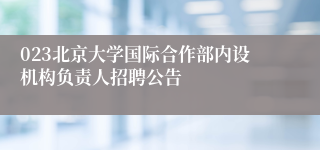 023北京大学国际合作部内设机构负责人招聘公告