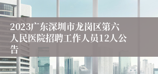 2023广东深圳市龙岗区第六人民医院招聘工作人员12人公告