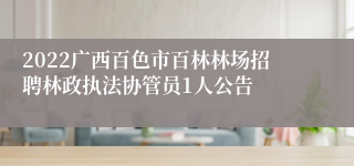 2022广西百色市百林林场招聘林政执法协管员1人公告