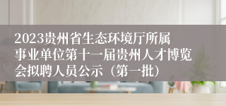 2023贵州省生态环境厅所属事业单位第十一届贵州人才博览会拟聘人员公示（第一批）