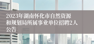 2023年湖南怀化市自然资源和规划局所属事业单位招聘2人公告