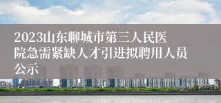 2023山东聊城市第三人民医院急需紧缺人才引进拟聘用人员公示