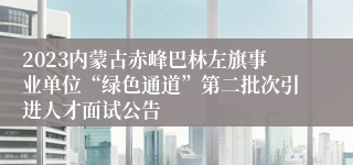 2023内蒙古赤峰巴林左旗事业单位“绿色通道”第二批次引进人才面试公告