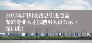 2023年四川安岳县引进急需紧缺专业人才拟聘用人员公示（第四批）