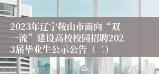 2023年辽宁鞍山市面向“双一流”建设高校校园招聘2023届毕业生公示公告（二）