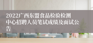 2022广西东盟食品检验检测中心招聘人员笔试成绩及面试公告