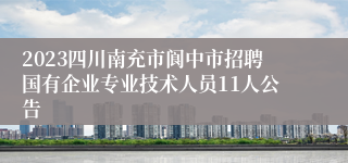 2023四川南充市阆中市招聘国有企业专业技术人员11人公告