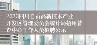 2023四川自贡高新技术产业开发区管理委员会统计局招用普查中心工作人员拟聘公示