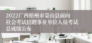 2022广西梧州市蒙山县面向社会考试招聘事业单位人员考试总成绩公布