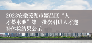 2023安徽芜湖市繁昌区“人才蓄水池”第一批次引进人才递补体检结果公示