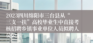 2023四川绵阳市三台县从“三支一扶”高校毕业生中直接考核招聘乡镇事业单位人员拟聘人员公示