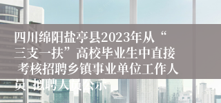 四川绵阳盐亭县2023年从“三支一扶”高校毕业生中直接  考核招聘乡镇事业单位工作人员  拟聘人员公示