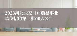 2023河北张家口市蔚县事业单位招聘第三批60人公告