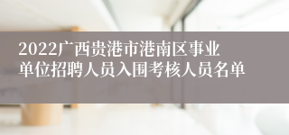 2022广西贵港市港南区事业单位招聘人员入围考核人员名单