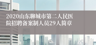 2020山东聊城市第二人民医院招聘备案制人员29人简章