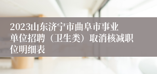 2023山东济宁市曲阜市事业单位招聘（卫生类）取消核减职位明细表