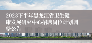 2023下半年黑龙江省卫生健康发展研究中心招聘岗位计划调整公告