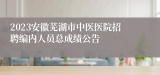 2023安徽芜湖市中医医院招聘编内人员总成绩公告