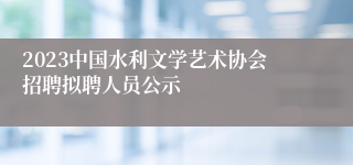 2023中国水利文学艺术协会招聘拟聘人员公示