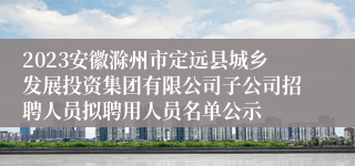 2023安徽滁州市定远县城乡发展投资集团有限公司子公司招聘人员拟聘用人员名单公示