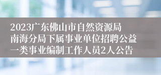 2023广东佛山市自然资源局南海分局下属事业单位招聘公益一类事业编制工作人员2人公告