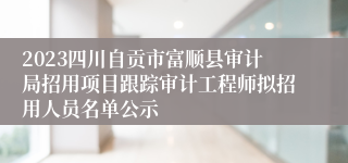 2023四川自贡市富顺县审计局招用项目跟踪审计工程师拟招用人员名单公示