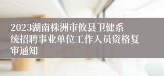 2023湖南株洲市攸县卫健系统招聘事业单位工作人员资格复审通知