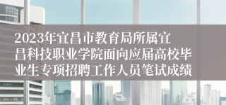 2023年宜昌市教育局所属宜昌科技职业学院面向应届高校毕业生专项招聘工作人员笔试成绩