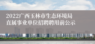 2022广西玉林市生态环境局直属事业单位招聘聘用前公示